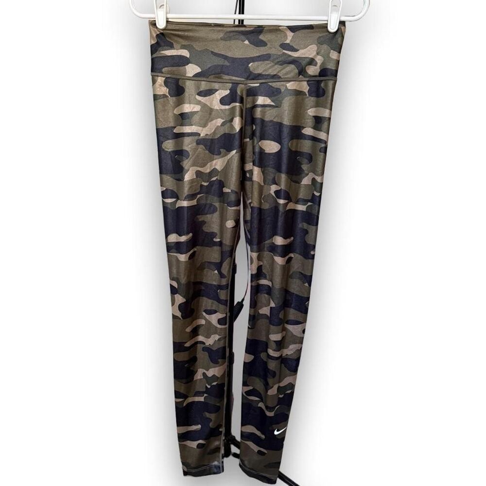 Nike Dri-FIT Women's Camo Mid-rise Leggings Green Black Size Small